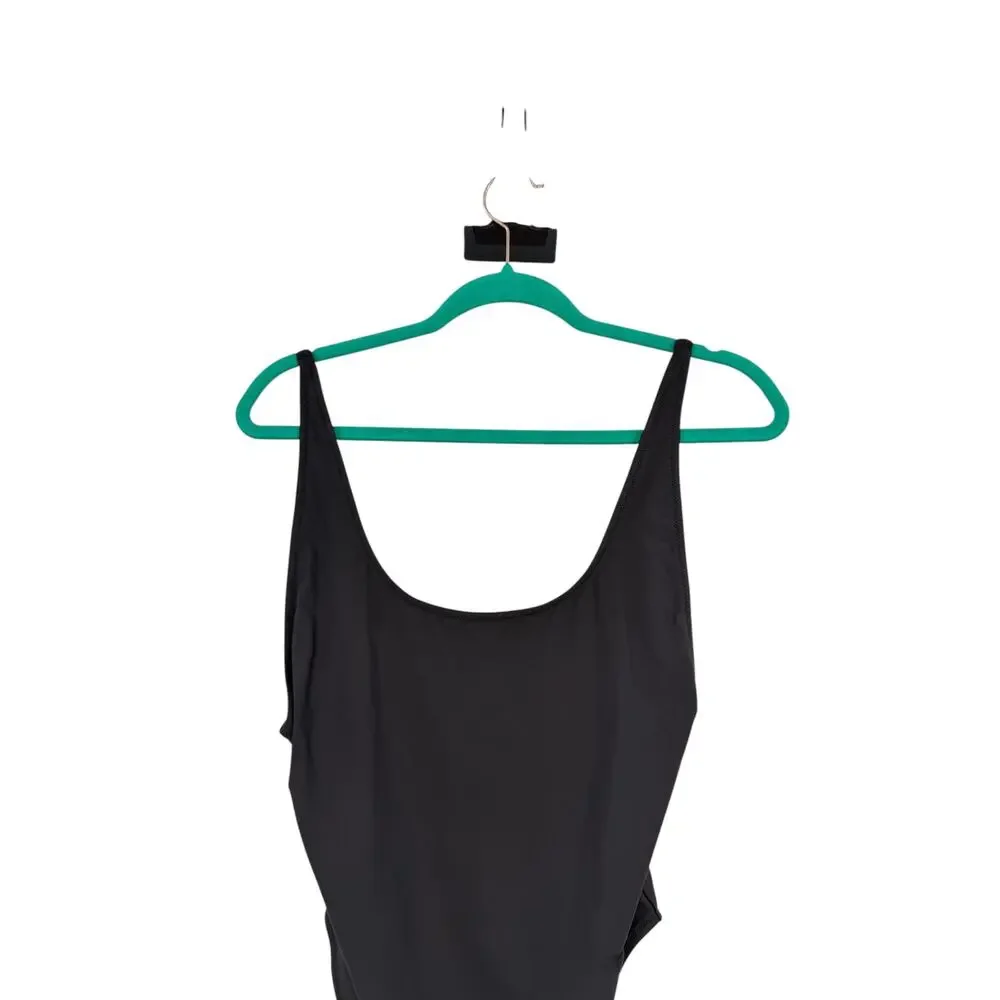 SKIMS Signature Swim Scoop Neck One Piece Swimsuit Onyx Black Size XL NWT